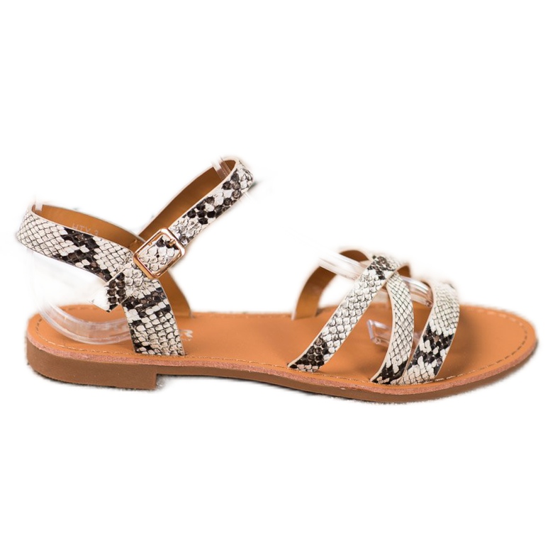 SHELOVET Sandales sur un talon plat multicolore