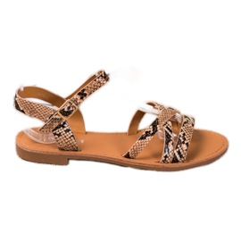 SHELOVET Sandales sur un talon plat multicolore SHELOVET Sandales sur un talon plat multicolore