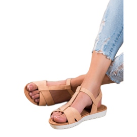 SHELOVET Sandales en textile beiges SHELOVET Sandales en textile beiges