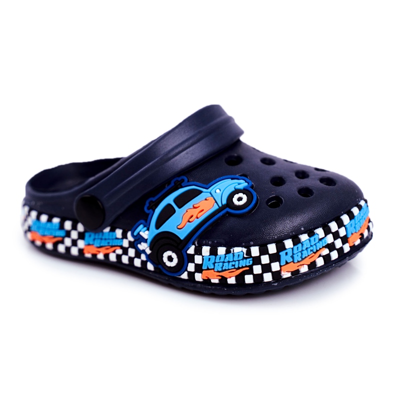 Giolan Chaussons Enfant Foam Crocs Bleu Marine Road Racing orange