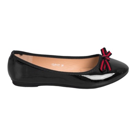 SHELOVET Ballerine Avec Un Noeud noir rouge