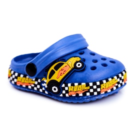 Giolan Chaussons Enfant Foam Crocs Bleu Road Racing jaune