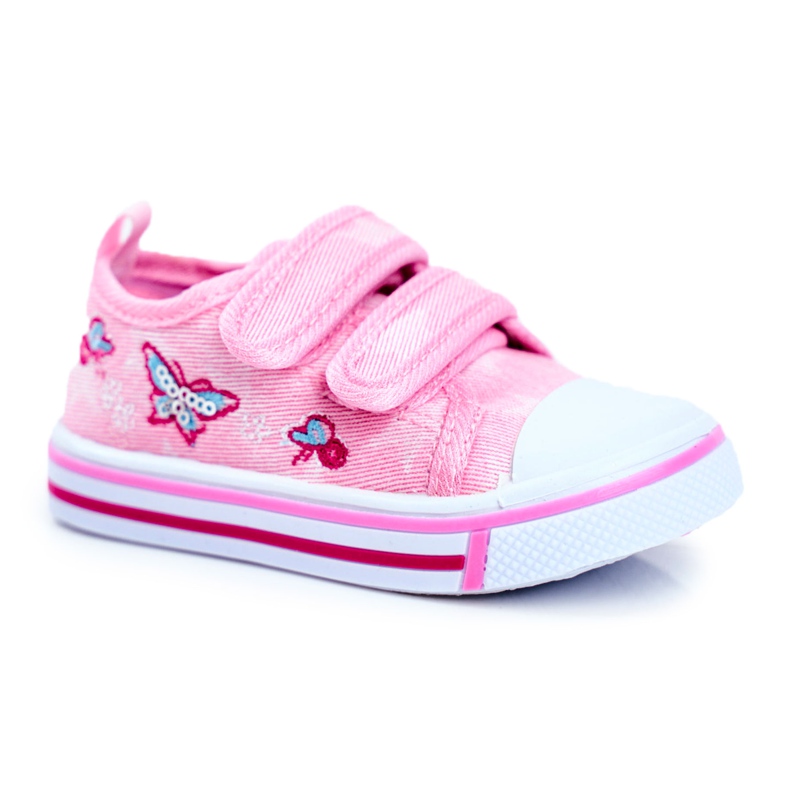Le Scarpe Baskets Enfant Rose Junalo Velcro