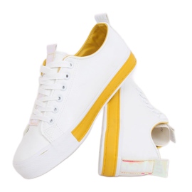 Baskets femme blanches LA70P Jaune