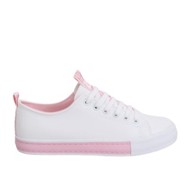 Baskets femme blanches LA70P Rose