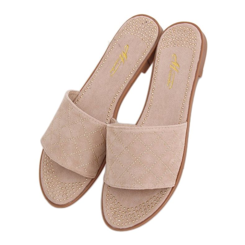 Chaussons femme beige Q-85 Abricot