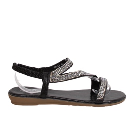 KM-33 Sandales noires asymétriques noires