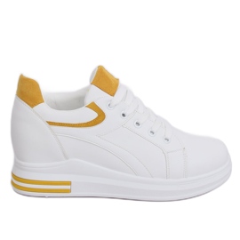 Baskets compensées blanches HY-231 Jaune Ii Qualité