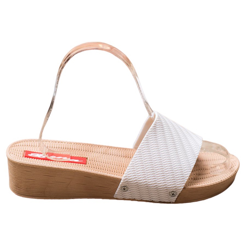 Bona Pantoufles compensées élégantes blanche Bona Pantoufles compensées élégantes blanche