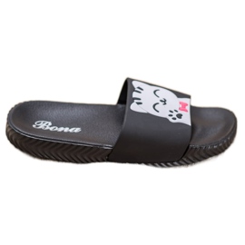 Bona Pantoufles Noires Avec Application