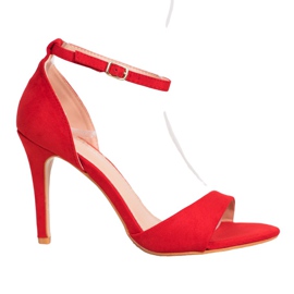 SHELOVET Escarpins classiques en daim rouge