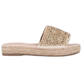Small Swan Pantoufles Avec Cristaux beige Small Swan Pantoufles Avec Cristaux beige