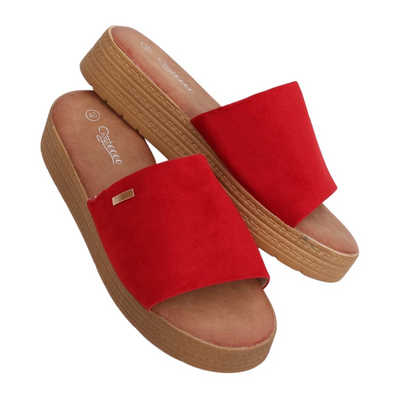 Pantoufles rouges pour femmes G-576 Rouge