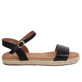 Espadrilles sandales noires WH939 Noir