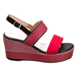 Goodin Sandales compensées rouges Goodin Sandales compensées rouges