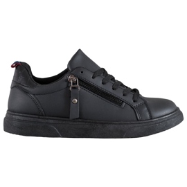 SHELOVET Chaussures de sport avec fermeture éclair décorative noir