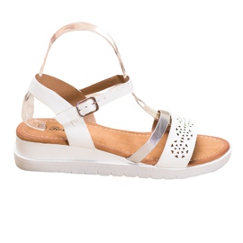 Renda Sandales compensées en cuir écologique blanc