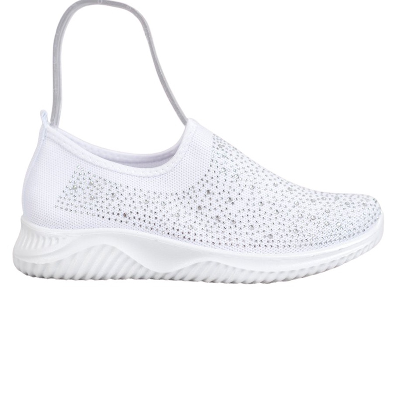 Super Mode Chaussures de sport avec cristaux blanche Super Mode Chaussures de sport avec cristaux blanche