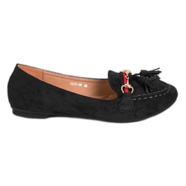 SHELOVET Mocassins Noirs À Franges