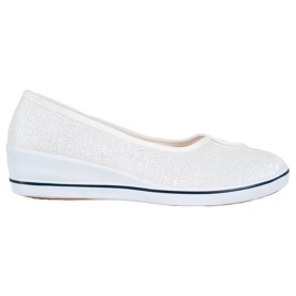 Comer Ballerines À Paillettes blanche