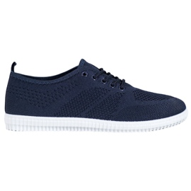 SHELOVET Baskets ajourées nouées bleu