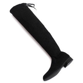 Bottines Hautes En Daim Lycra 3037 Noir blanc