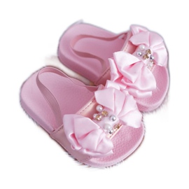 FRROCK Claquettes Enfant Fille Nœud Perle Rose Senari jaune