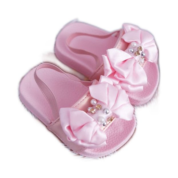 FRROCK Claquettes Enfant Fille Nœud Perle Rose Senari jaune