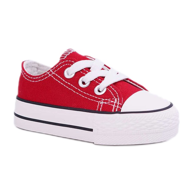 FRROCK Baskets rouges Filemon Classic pour enfants blanche