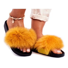 PS1 Chaussons Femme Avec Fourrure Jaune Belmondo