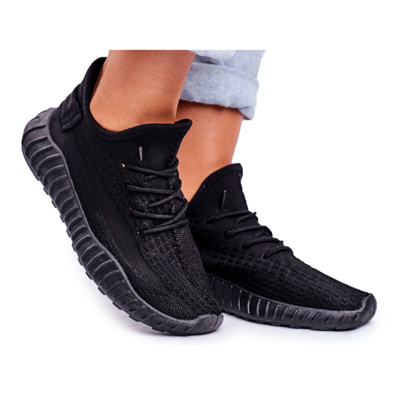 Chaussures de sport pour femmes, légères et aérées, lumière noire le noir