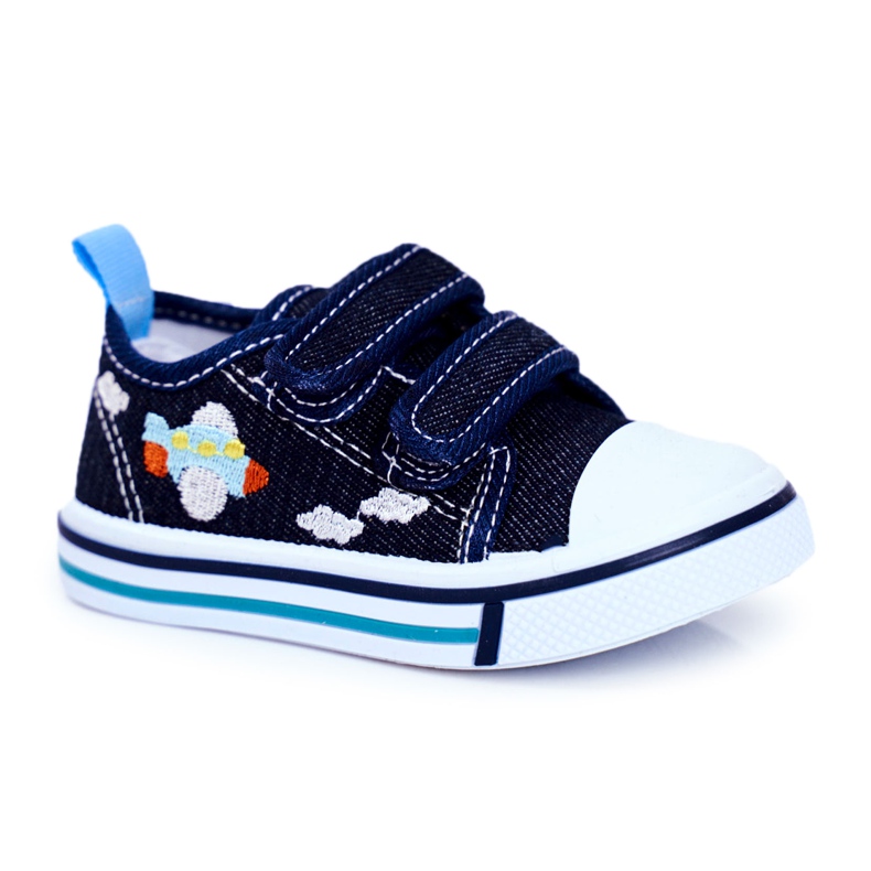 PL1 Baskets Enfant Nimalo Bleu Marine avec Velcro