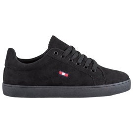 SHELOVET Chaussures de sport en daim le noir