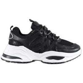 SHELOVET Baskets noires confortables le noir
