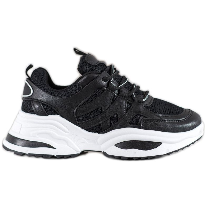 SHELOVET Baskets noires confortables le noir