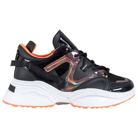 Weide Baskets mode le noir orange