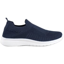 SHELOVET Chaussures à enfiler en textile bleu marine