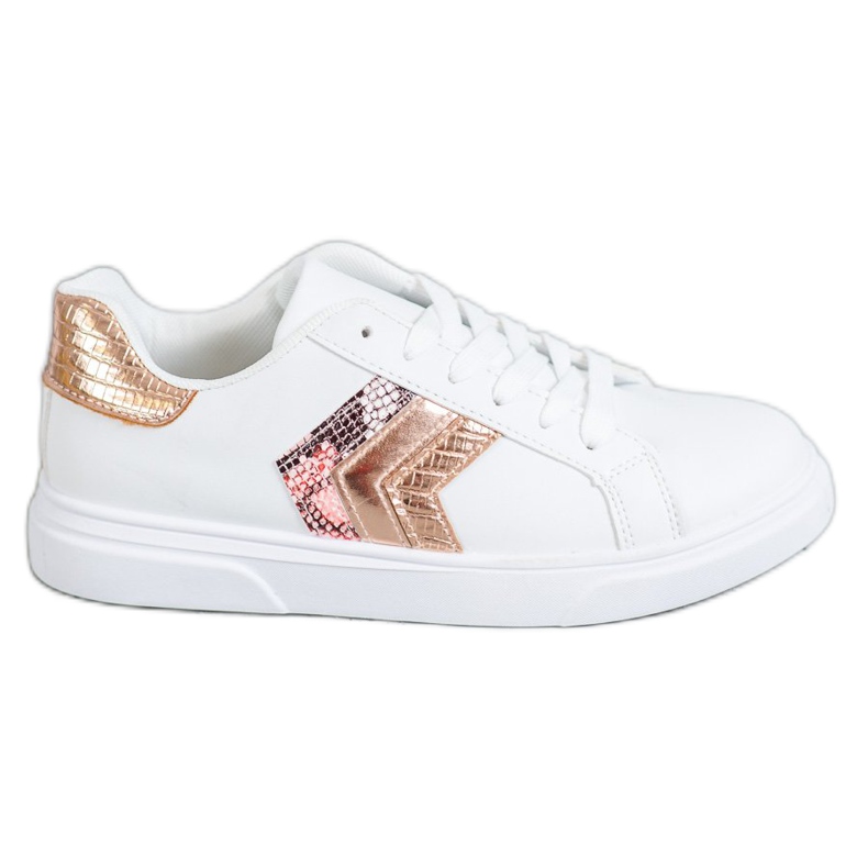 SHELOVET Chaussures en cuir écologique à la mode blanche jaune