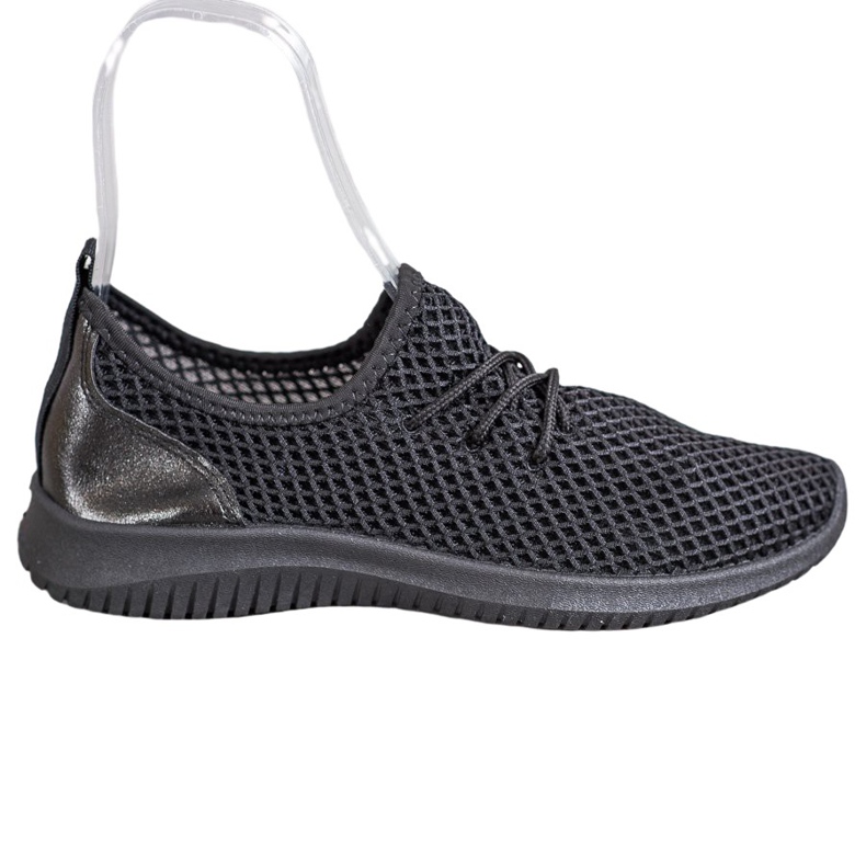 SHELOVET Baskets ajourées nouées le noir