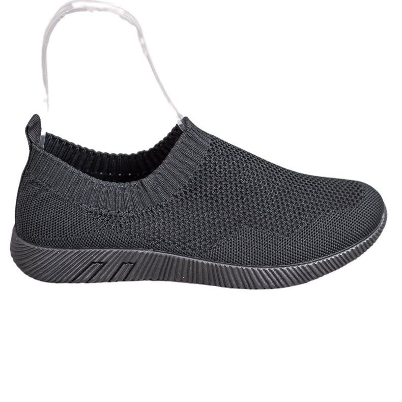 SHELOVET Slipons ajourés confortables le noir