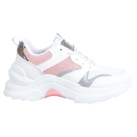 SHELOVET Baskets élégantes blanc rose gris