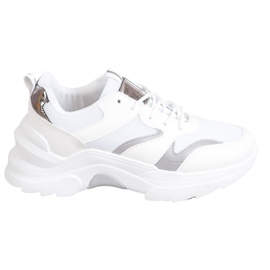 SHELOVET Baskets élégantes blanc gris