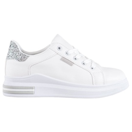 SHELOVET Baskets lacées à la mode blanche gris SHELOVET Baskets lacées à la mode blanche gris
