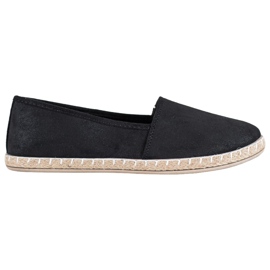 SHELOVET Espadrilles Noires À Paillettes le noir SHELOVET Espadrilles Noires À Paillettes le noir