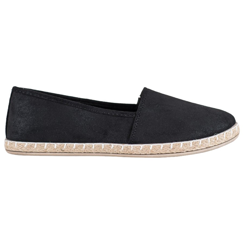 SHELOVET Espadrilles Noires À Paillettes le noir SHELOVET Espadrilles Noires À Paillettes le noir