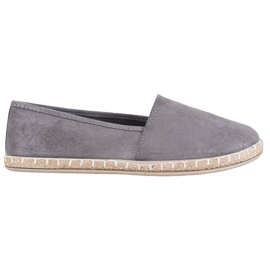 SHELOVET Espadrilles Grises À Paillettes