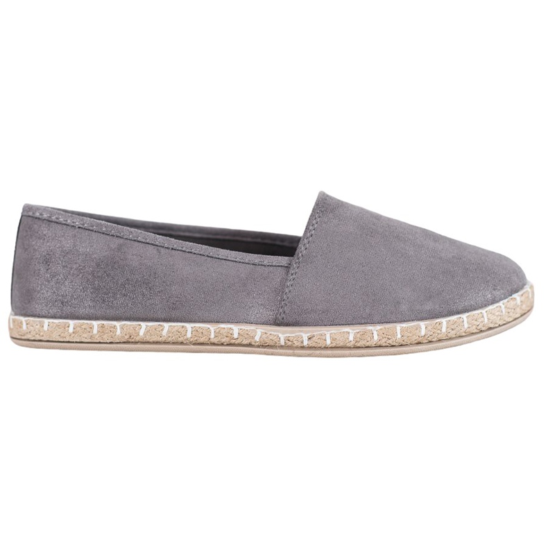 SHELOVET Espadrilles Grises À Paillettes