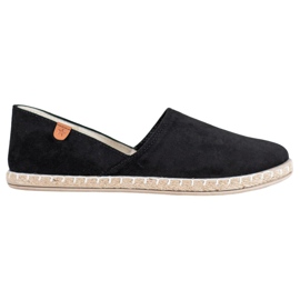 SHELOVET Espadrilles noires à enfiler