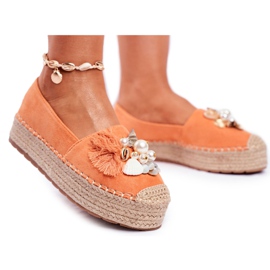 PS1 Espadrilles pour femmes sur la plate-forme en lin orange Denver PS1 Espadrilles pour femmes sur la plate-forme en lin orange Denver