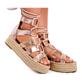 PS1 Sandales Pour Femmes Sur Les Espadrilles Plateforme Golden Eromica d'or